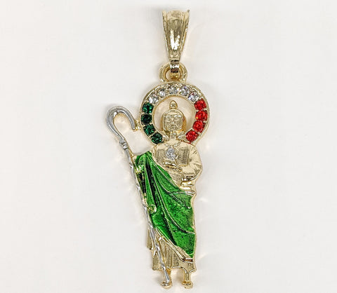 Plated Multicolor Saint Jude Thaddaeus Pendant*