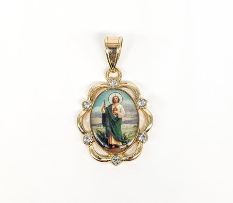 Plated Saint Jude Thaddaeus Pendant*