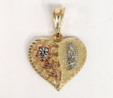 Plated Tri-Gold Virgin Mary Pendant