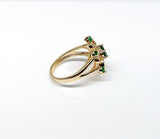 Plated Clear/Green Stone Ring