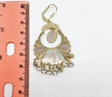 Plated Tri-Color Virgin Mary Earring