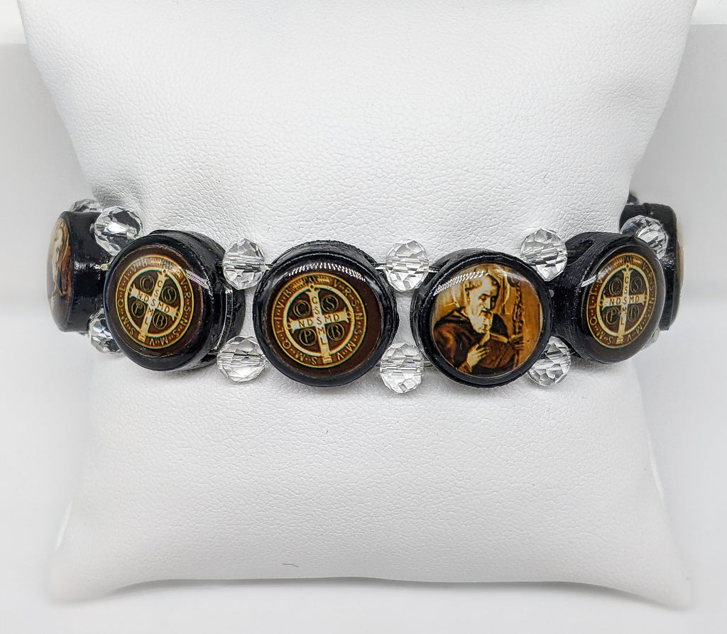 Saint Benedict Faux Wood Bracelet