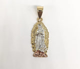 Plated Tri-Color Virgin Mary Pendant