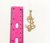 Plated Tri-Color Anchor Pendant