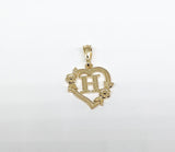 Plated Heart with Letter Pendant