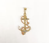 Plated Tri-Color Anchor Pendant