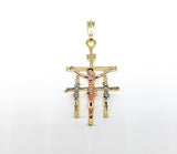 Tri-Plated Triple Cross Pendant