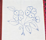 Flower Embroidery Fabric Tea Cloth (Flores Servilletero Servilleta para Bordar)