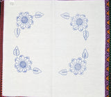 Flower Embroidery Fabric Tea Cloth (Flores Servilletero Servilleta para Bordar)