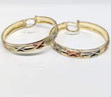 Plated Tri-Color Hoop Earring