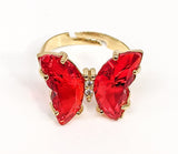 Plated Adjustable Butterfly Ring