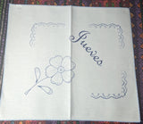 Flowers Spanish Day Names Embroidery Fabric Cloth (Flor Servilleta para Bordar)