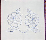 Flower Embroidery Fabric Tea Cloth (Flores Servilletero Servilleta para Bordar)