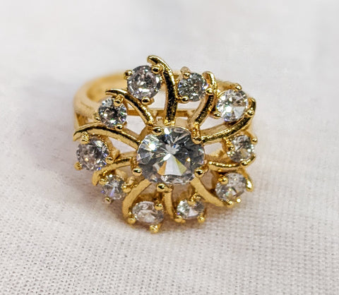 Plated Elegant Stone Ring