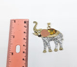 Plated Tri-Color Elephant Pendant