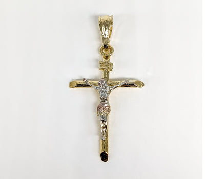 Plated Tri-Color Cross SMALL Pendant