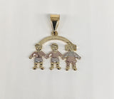 Plated Two Boys and Girl Pendant