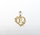 Plated Heart with Letter Pendant