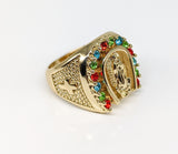 Plated Horseshoe Virgin Mary Ring Anillo Herradura Virgen de Guadalupe