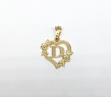 Plated Heart with Letter Pendant