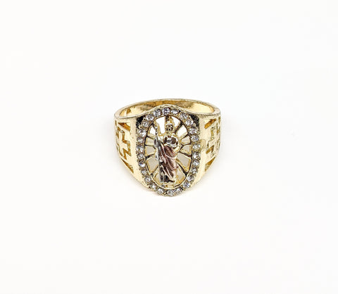 Plated Tri-Color Saint Jude Ring