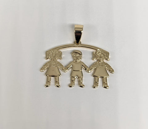 Plated Boy and Two Girls Pendant