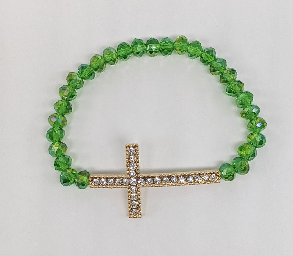 Duo Color Beaded Cross Bracelet*