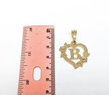 Plated Heart with Letter Pendant