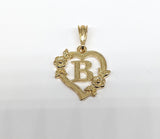 Plated Heart with Letter Pendant