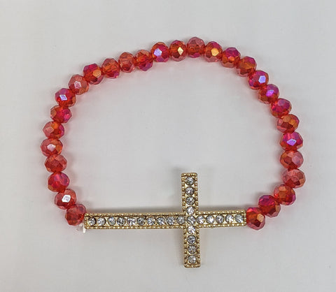Duo Color Beaded Cross Bracelet*