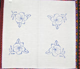 Flower Embroidery Fabric Tea Cloth (Flores Servilletero Servilleta para Bordar)