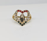 Plated Heart with Virgin Mary Ring*