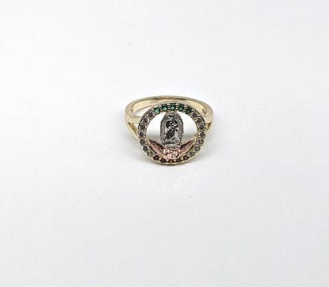 Plated Tri-Color Virgin Mary Ring*