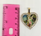 Plated Heart with Guardian Angel Pendant