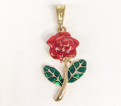 Plated Multicolor Rose Flower Pendant*