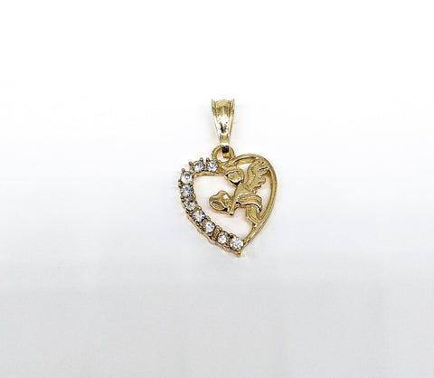 Plated Angel Heart Pendant