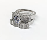 Rhodium Plated Rings Set