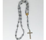 Gray/Clear Beaded Saint Benedict Rosary