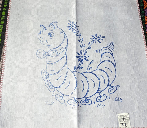 Animal Embroidery Printed Fabric Table Tea Cloth (Labrado Servilleta Bordar)