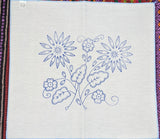 Flower Embroidery Fabric Tea Cloth (Flores Servilletero Servilleta para Bordar)