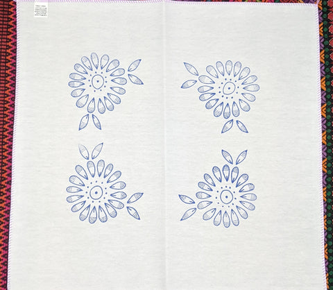 Flower Embroidery Fabric Tea Cloth (Flores Servilletero Servilleta para Bordar)