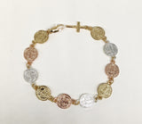 Plated Tri-Gold Saint Benedict Bracelet