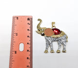 Plated Tri-Color Elephant Pendant