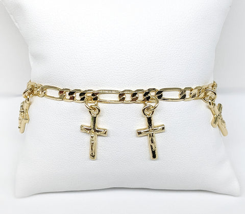 Plated Cross Charm Bracelet*