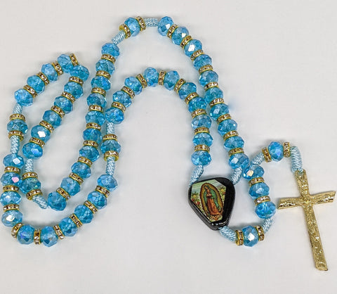 Oversized Blue Virgin Mary Rosary