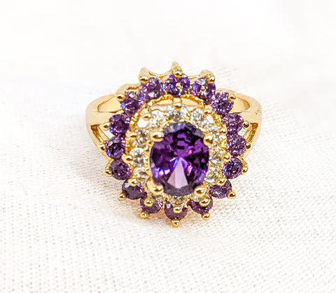 Plated Elegant Stone Ring