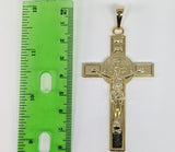 Plated Cross with Saint Benedict Pendant