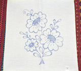 Flower Embroidery Fabric Tea Cloth (Flores Servilletero Servilleta para Bordar)