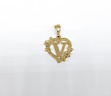 Plated Heart with Letter Pendant