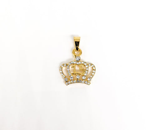 Plated Quinceanera Crown Pendant